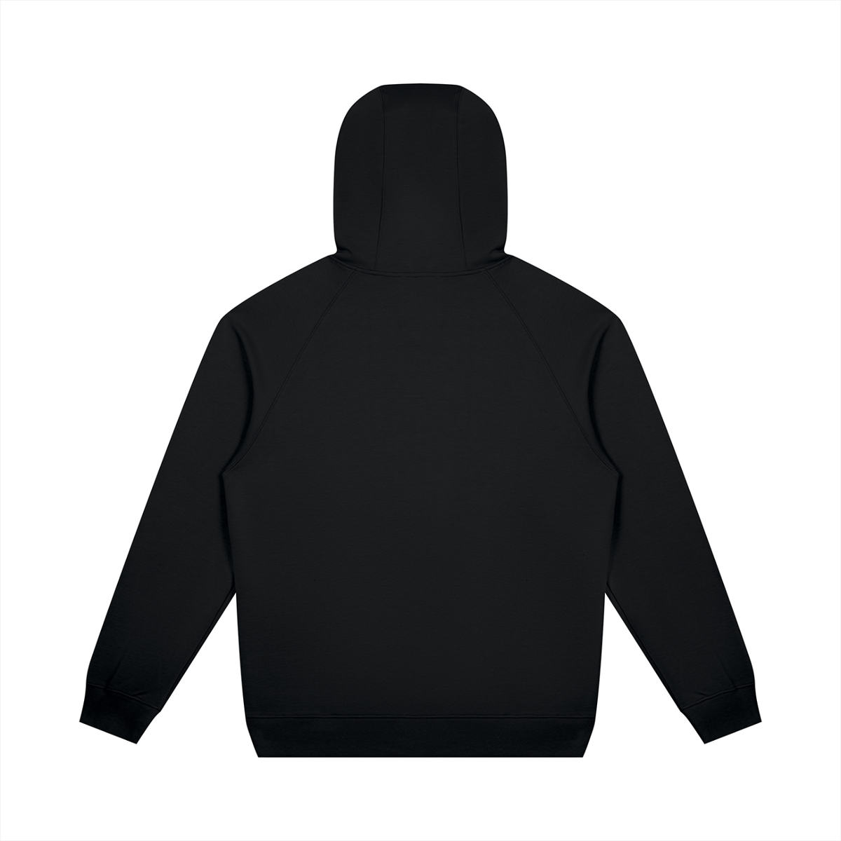 Unisex Oversized Raglan Pullover Hoodie in black, alternate angle