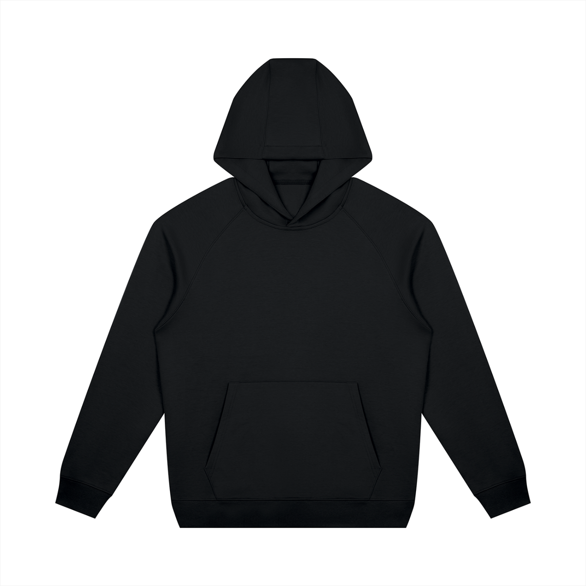 Unisex Oversized Raglan Pullover Hoodie in black