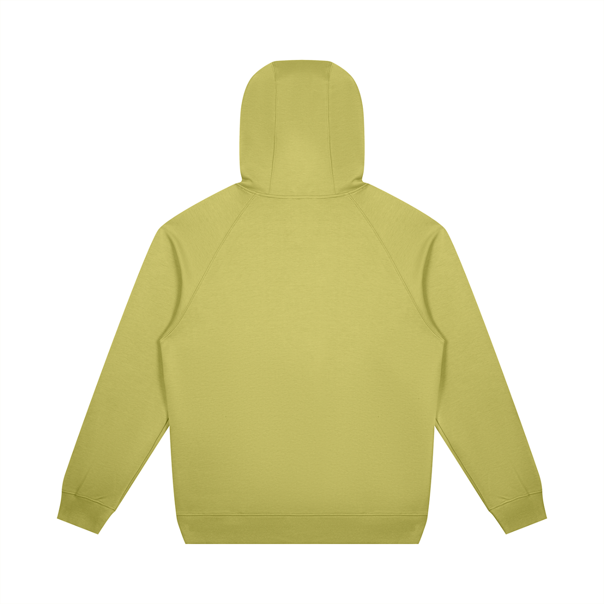 Unisex Oversized Raglan Pullover Hoodie in lime yellow, alternate angle