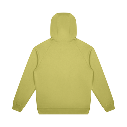 Unisex Oversized Raglan Pullover Hoodie in lime yellow, alternate angle