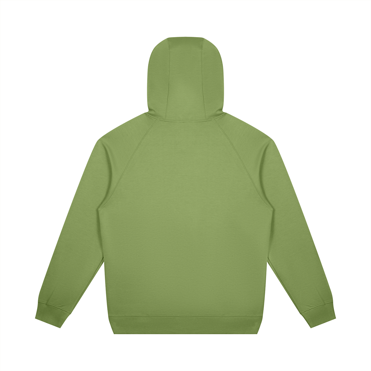 Unisex Oversized Raglan Pullover Hoodie in sage green, alternate angle