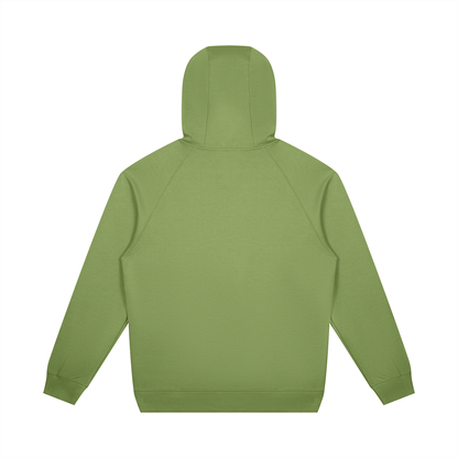 Unisex Oversized Raglan Pullover Hoodie in sage green, alternate angle