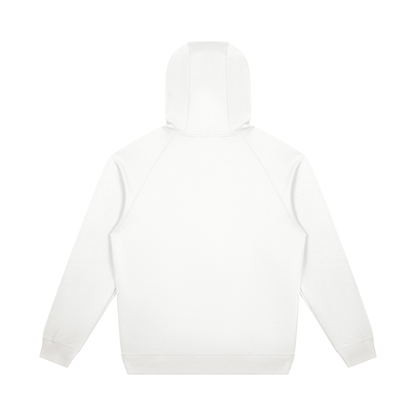 Unisex Oversized Raglan Pullover Hoodie in white, alternate angle
