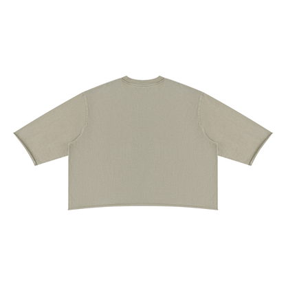 Unisex Oversized Snow Wash Three-Quarter Sleeve T-Shirt in apricot, alternate angle