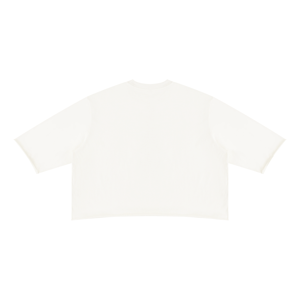 Unisex Oversized Snow Wash Three-Quarter Sleeve T-Shirt in white, alternate angle