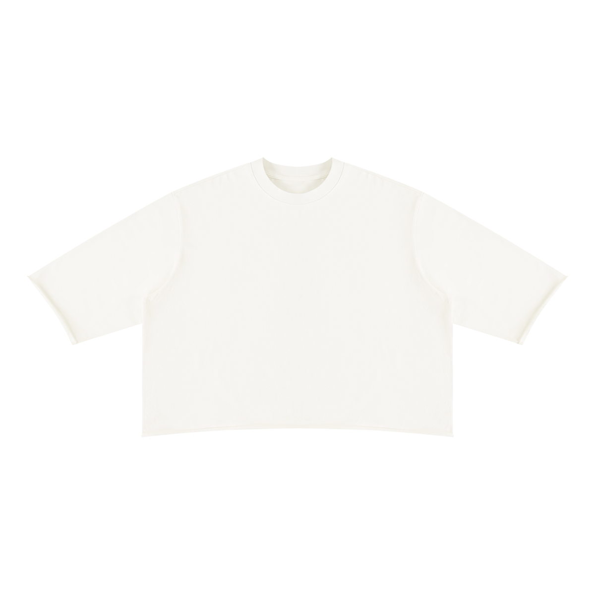 Unisex Oversized Snow Wash Three-Quarter Sleeve T-Shirt in white