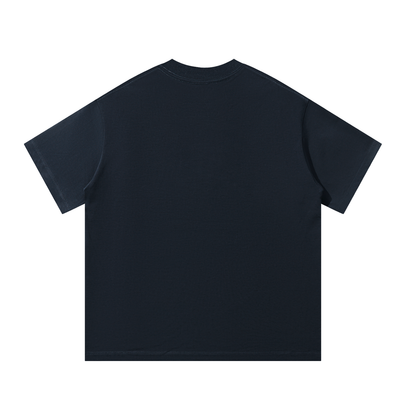 Unisex Oversized T-Shirt in navy blue, alternate angle