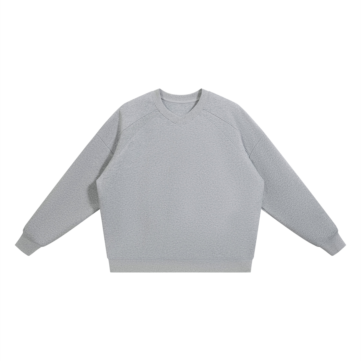 Unisex Oversized V-Neck Sweatshirt in flower gray