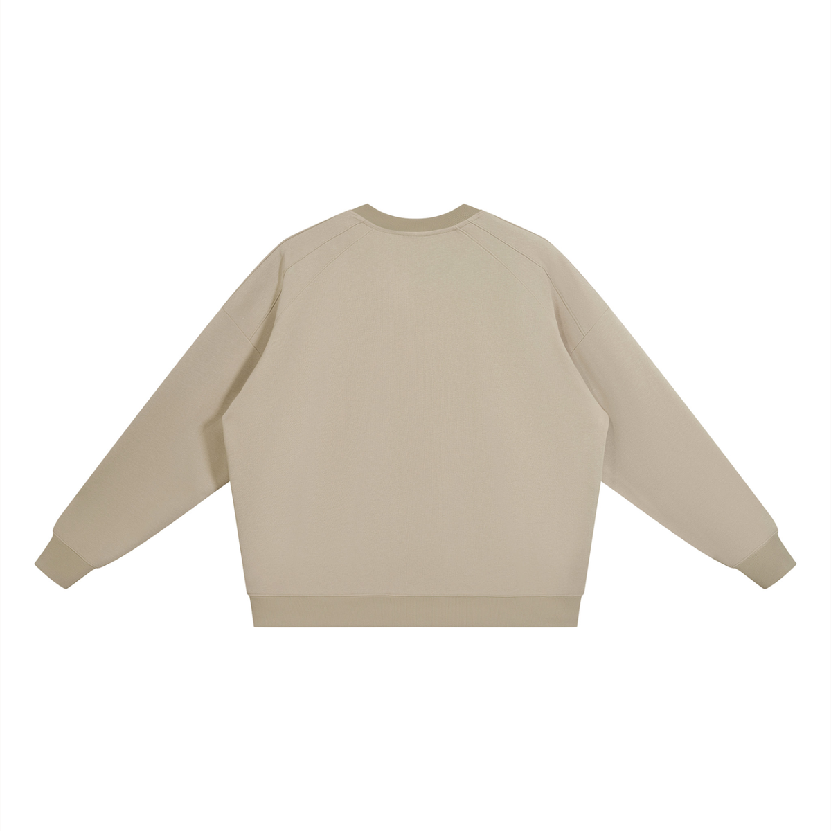 Unisex Oversized V-Neck Sweatshirt in khaki, alternate angle