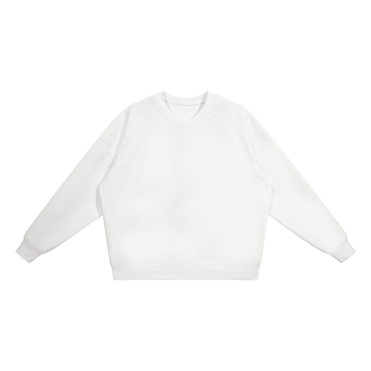 Unisex Oversized V-Neck Sweatshirt in white