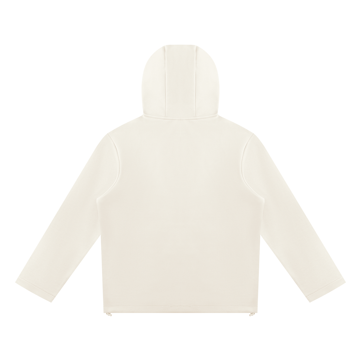 Unisex Paneled Full Zip Hoodie in beige, alternate angle