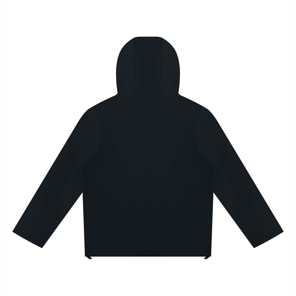 Unisex Paneled Full Zip Hoodie in black, alternate angle