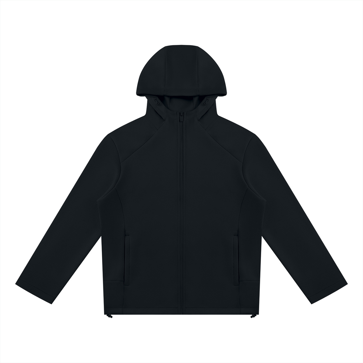 Unisex Paneled Full Zip Hoodie in black