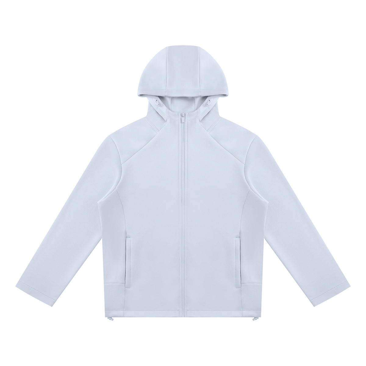 Unisex Paneled Full Zip Hoodie in light blue
