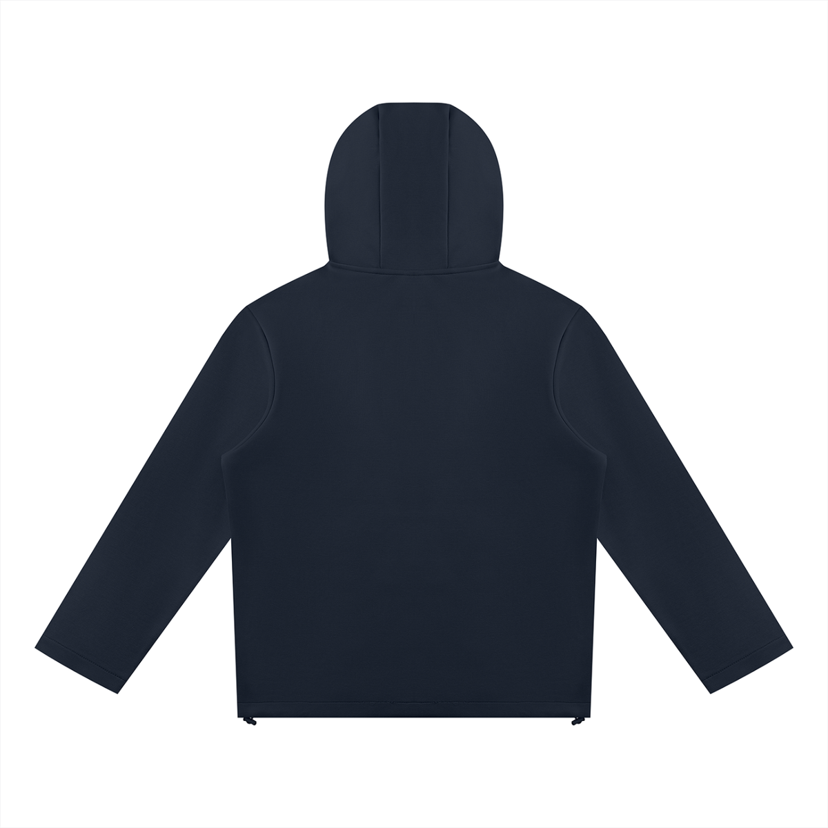 Unisex Paneled Full Zip Hoodie in navy blue, alternate angle