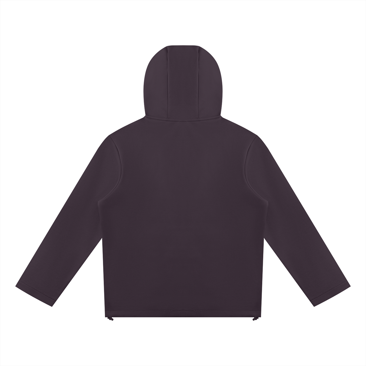Unisex Paneled Full Zip Hoodie in plum purple, alternate angle