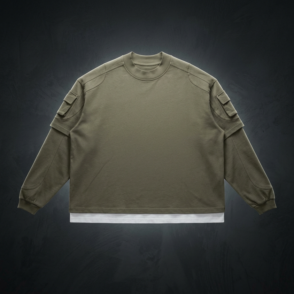 Unisex Paneled Layer Color Block T-Shirt, view 1