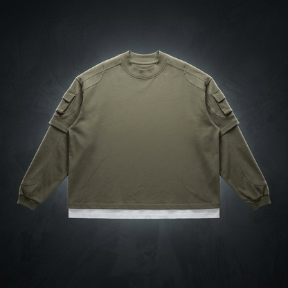 Unisex Paneled Layer Color Block T-Shirt, view 1