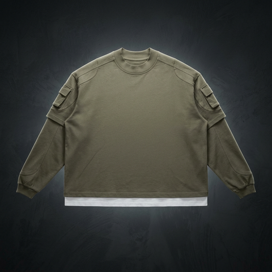 Unisex Paneled Layer Color Block T-Shirt, view 1