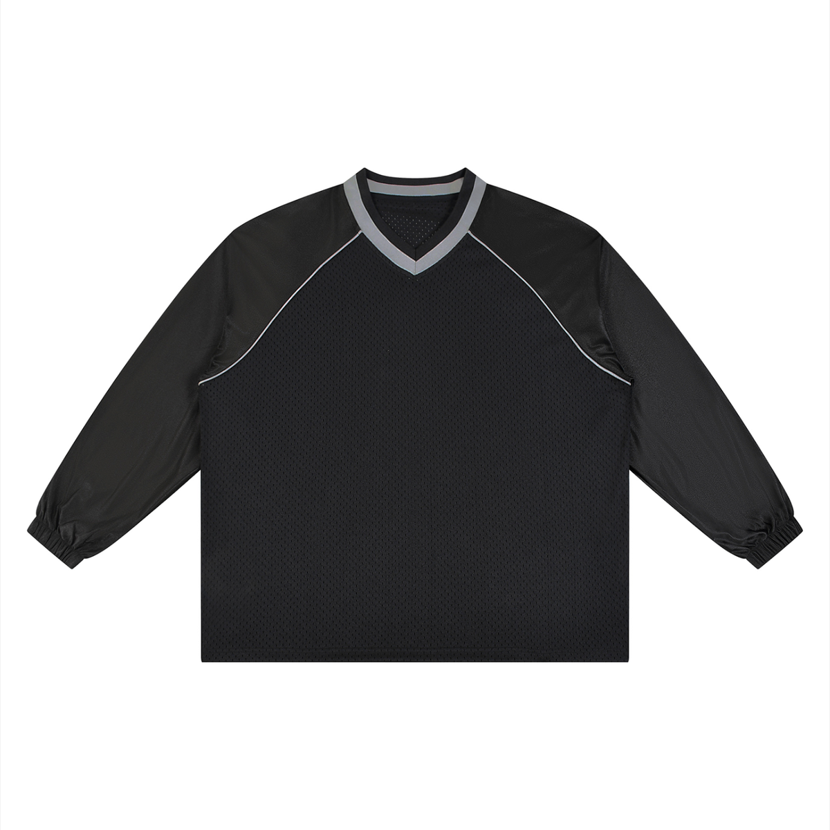 Unisex Paneled Long Sleeve Jersey in black