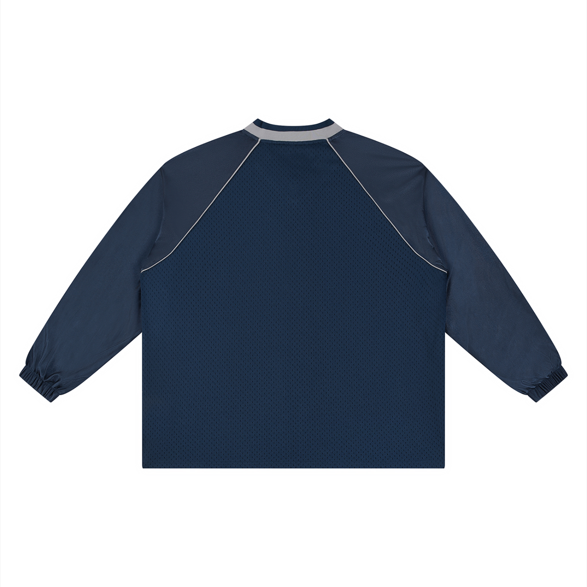 Unisex Paneled Long Sleeve Jersey in navy blue, alternate angle