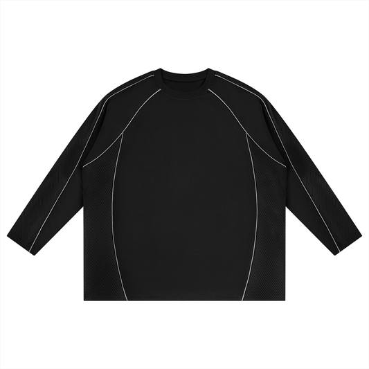 Unisex Paneled Raglan Soccer Jersey in black