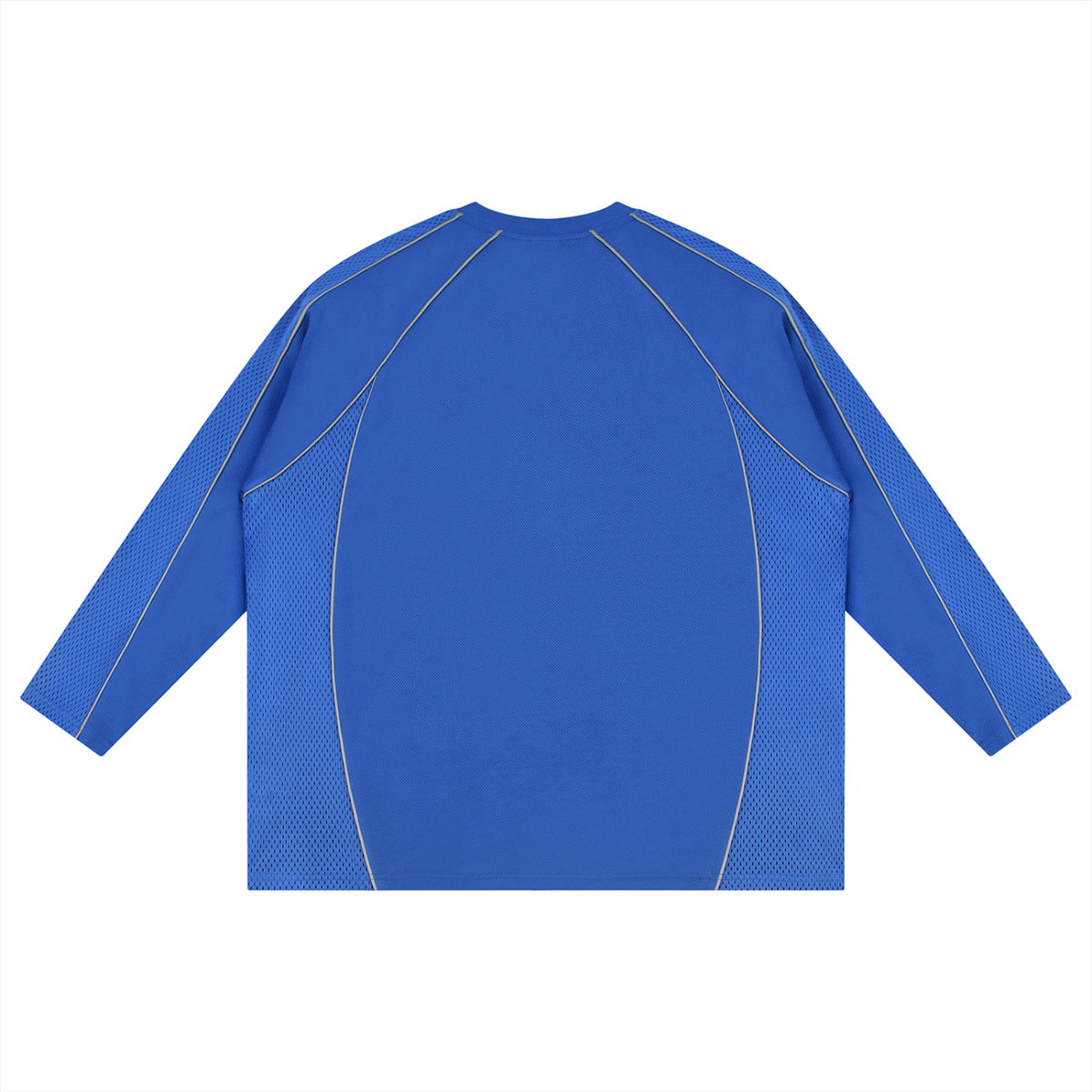Unisex Paneled Raglan Soccer Jersey in blue, alternate angle