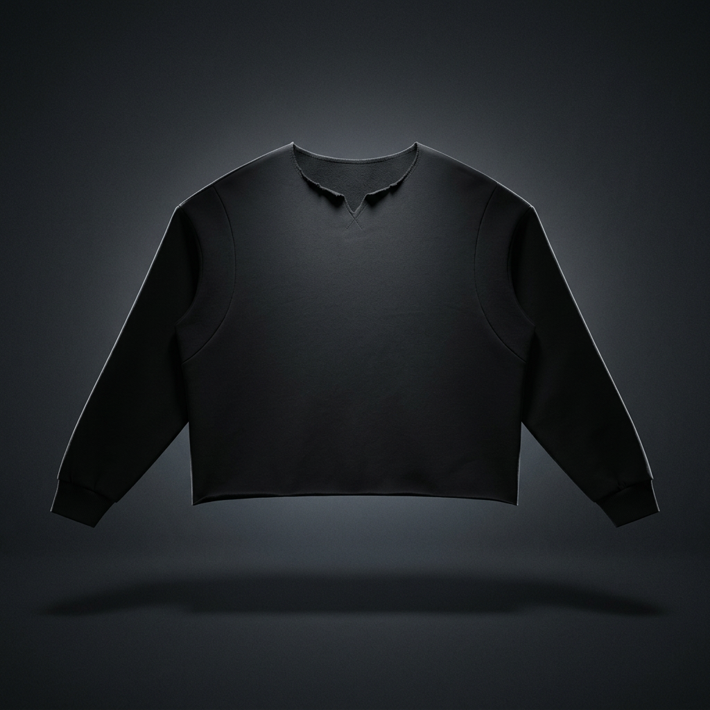 Unisex Paneled Raw Edge Boxy Sweatshirt, view 1