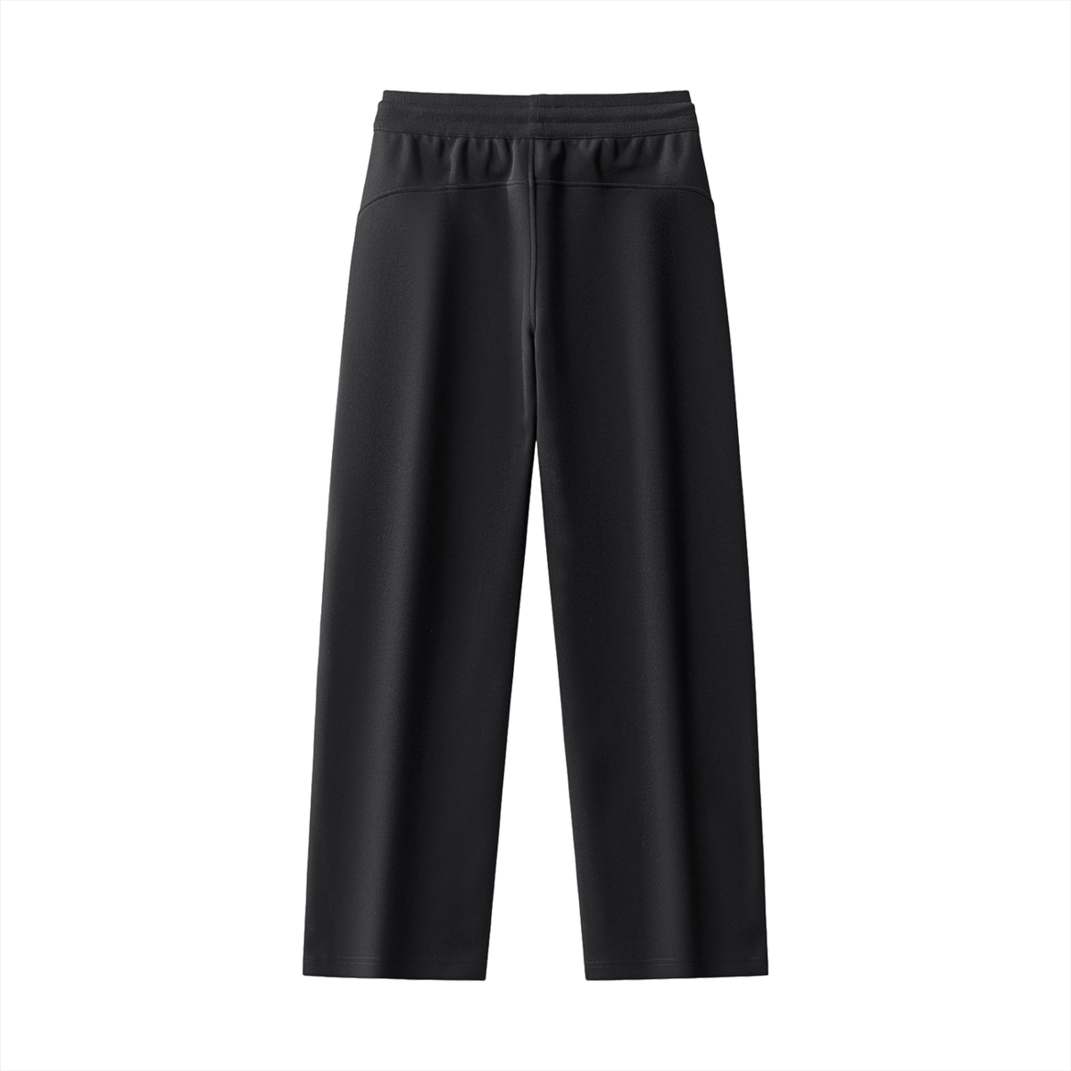 Unisex Patchwork Drawstring Straight-Leg Sweatpants in black, alternate angle