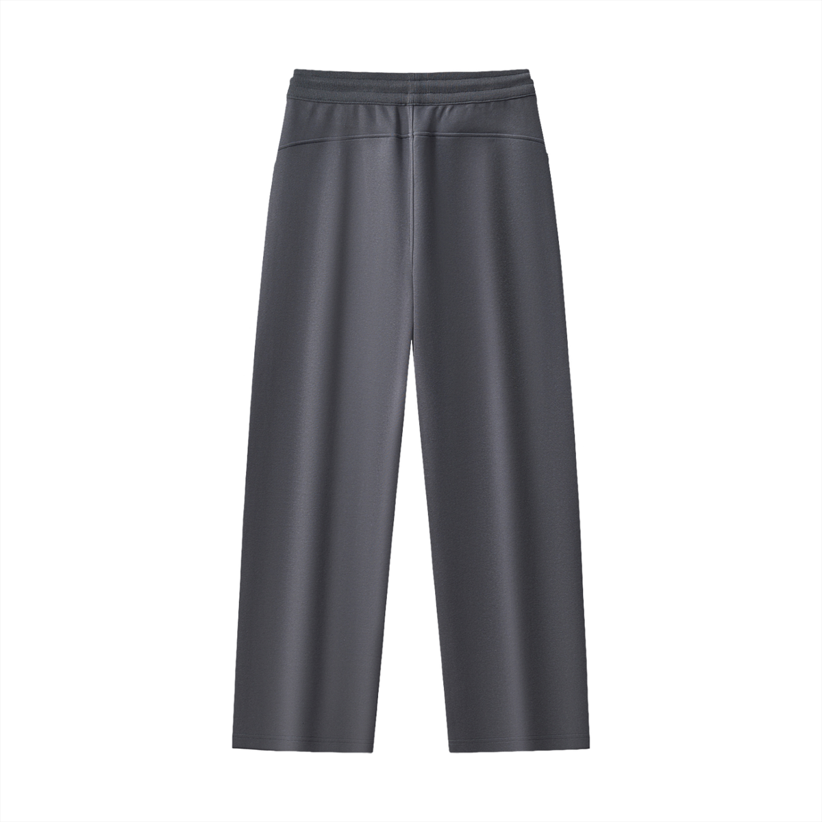 Unisex Patchwork Drawstring Straight-Leg Sweatpants in charcoal gray, alternate angle
