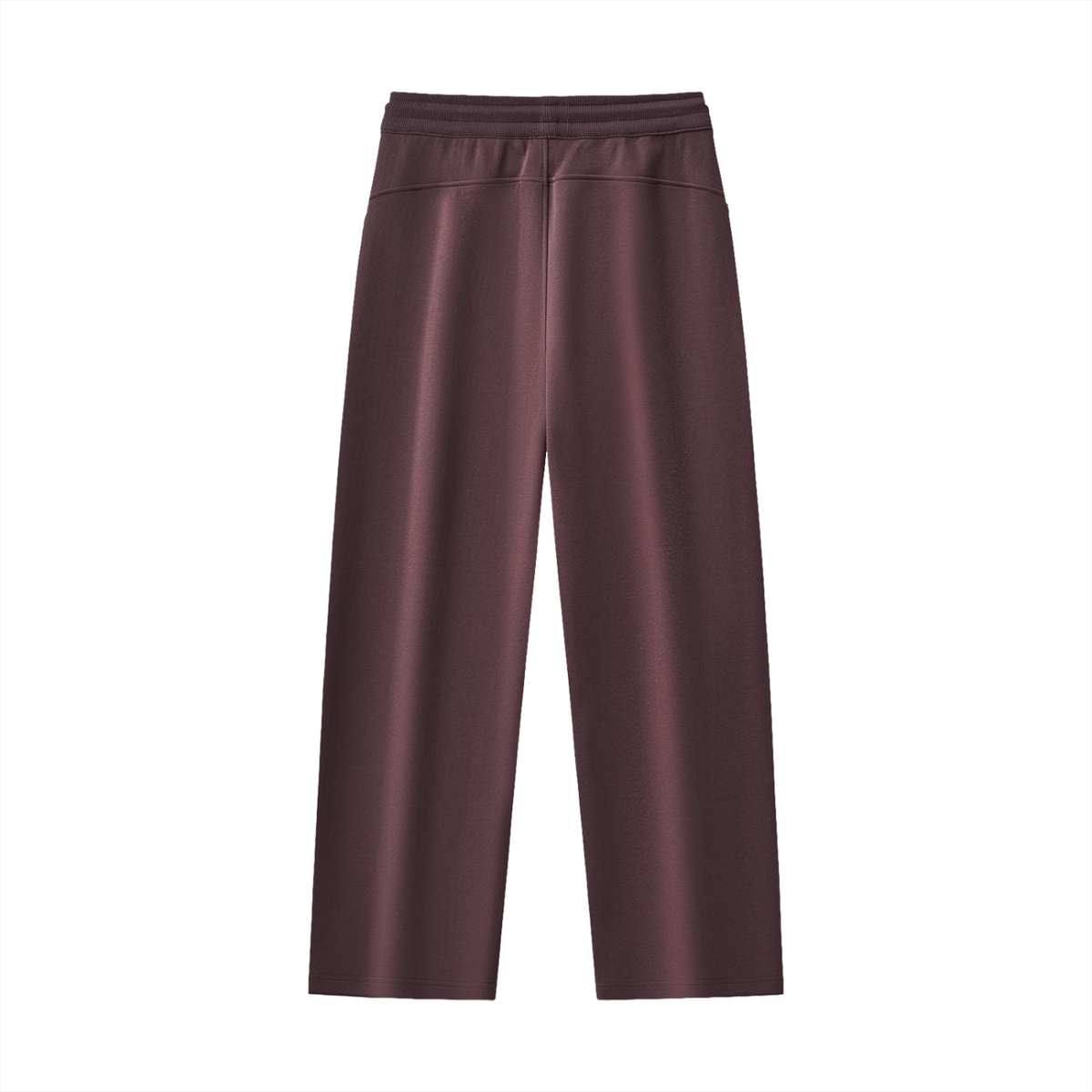 Unisex Patchwork Drawstring Straight-Leg Sweatpants in dark reddish purple, alternate angle