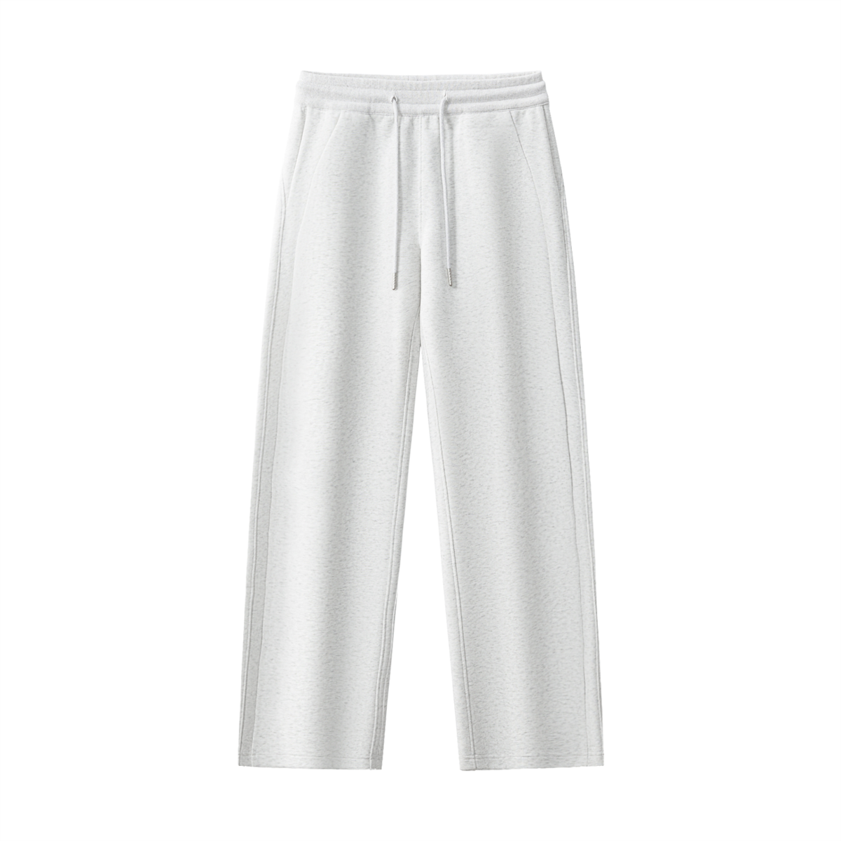 Unisex Patchwork Drawstring Straight-Leg Sweatpants in flower gray