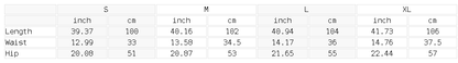 Size chart for the Unisex Patchwork Drawstring Straight-Leg Sweatpants