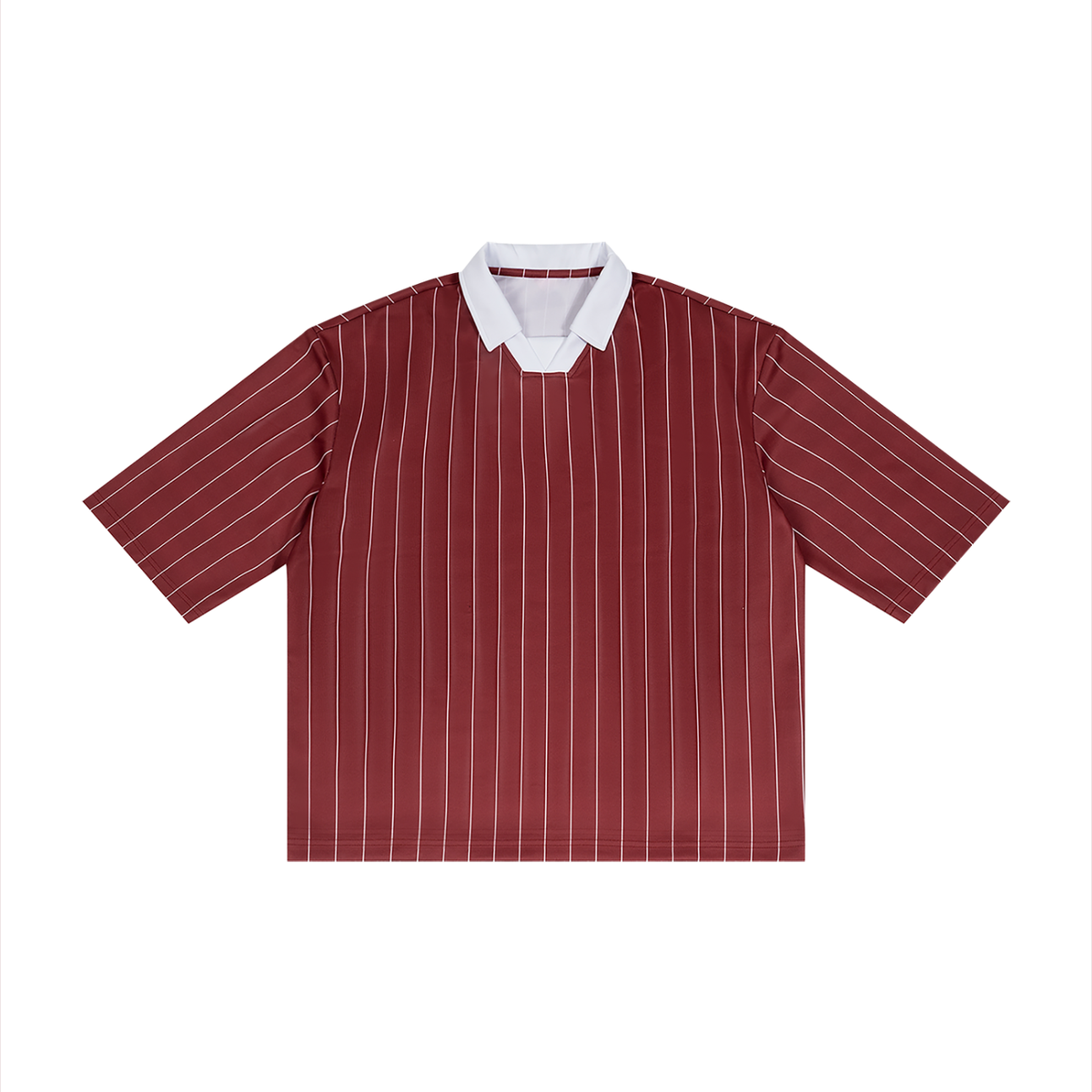 Unisex Pinstripe Collared Soccer Jersey in red