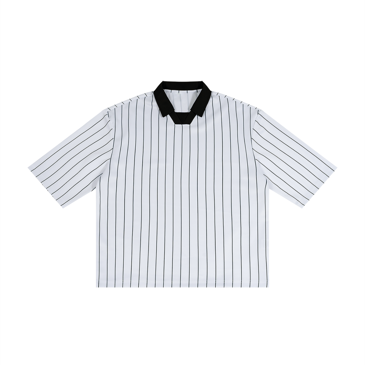 Unisex Pinstripe Collared Soccer Jersey in white