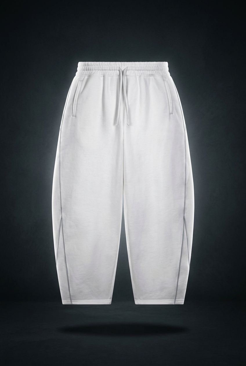 Unisex Piping Fleece Barrel Leg Sweatpants, view 1