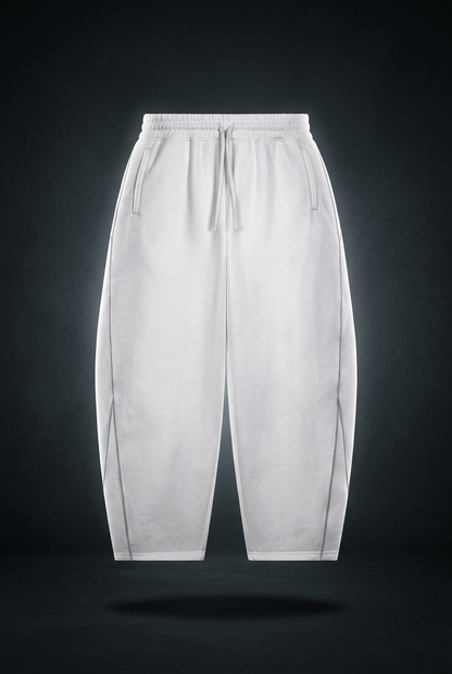 Unisex Piping Fleece Barrel Leg Sweatpants, view 1