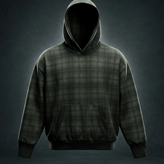 Unisex Plaid Color Block Hoodie, view 1