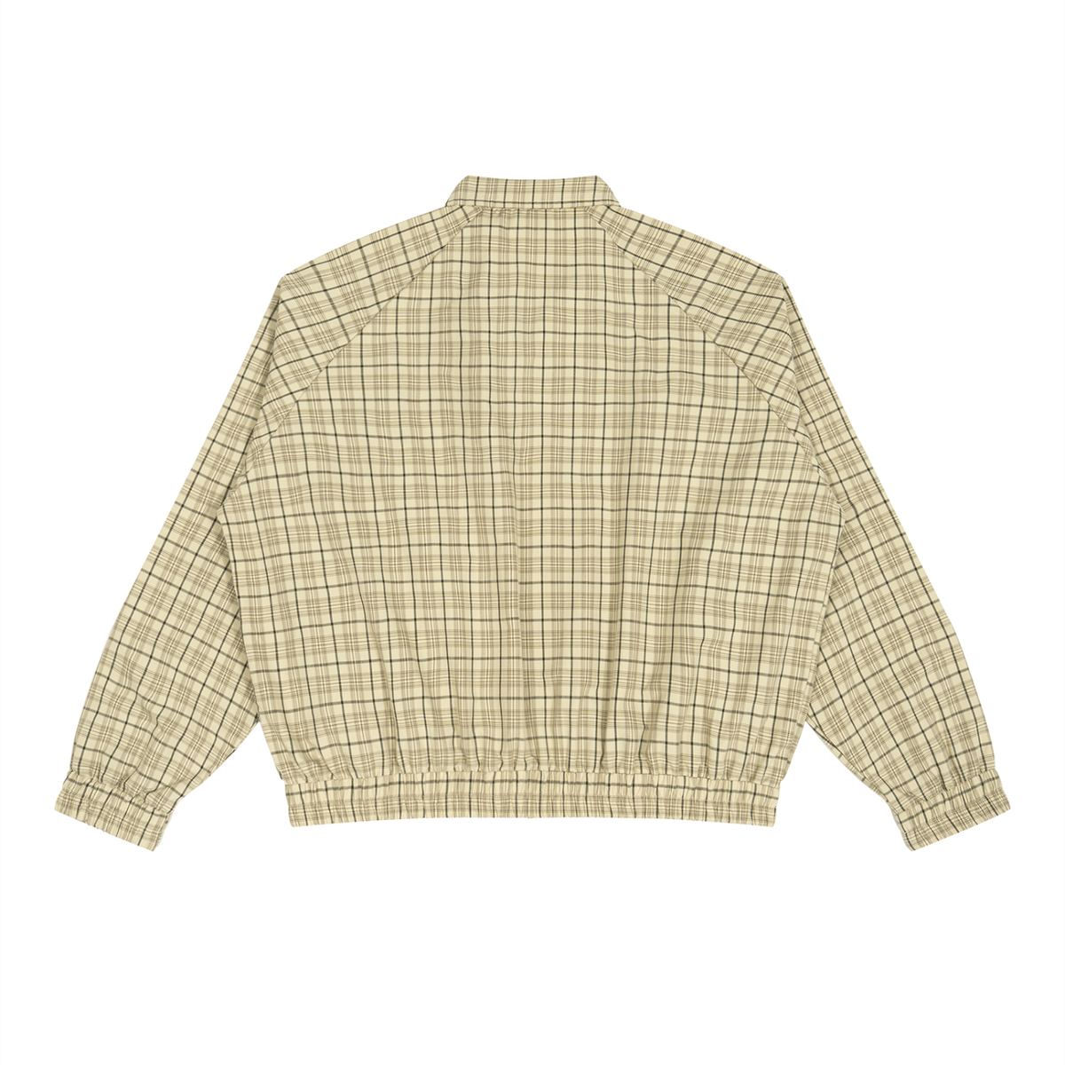 Unisex Plaid Full-Zip Track Jacket in apricot plaid, alternate angle