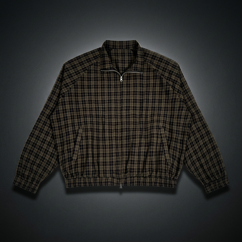 Unisex Plaid Full-Zip Track Jacket, view 1