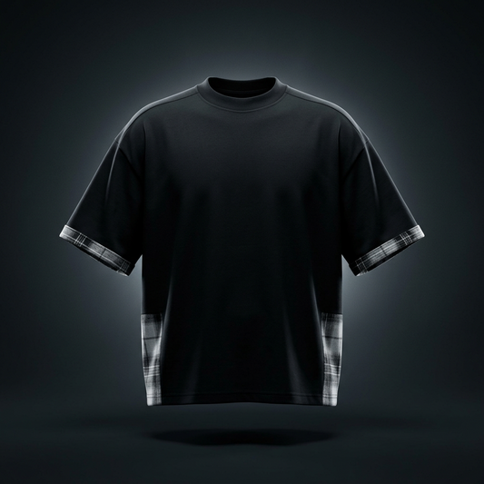 Unisex Plaid Paneled T-Shirt
