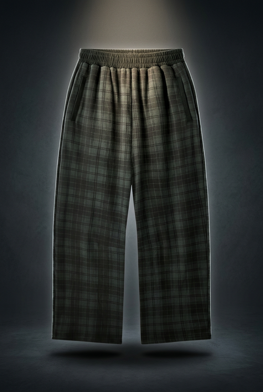 Unisex Plaid Straight Leg Pants, view 1