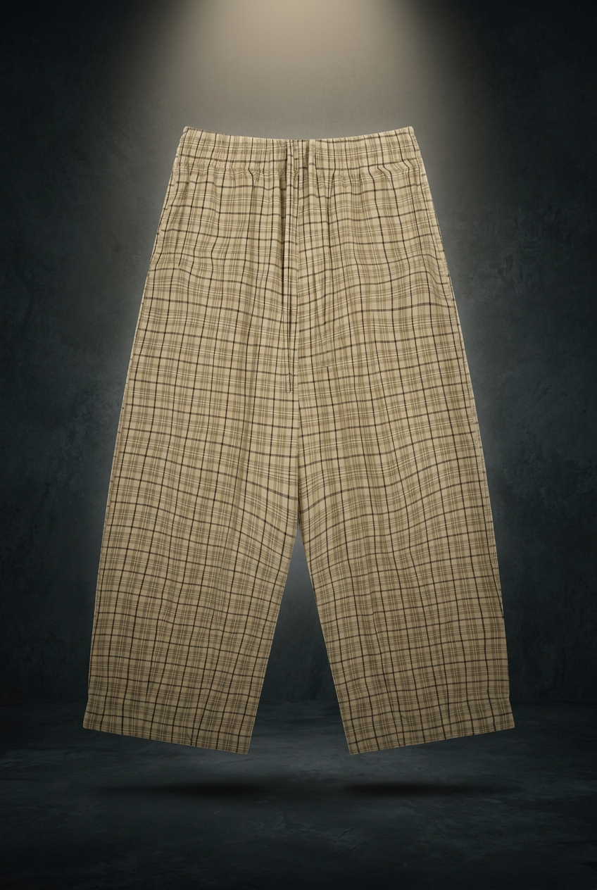 Unisex Plaid Wide Leg Pants