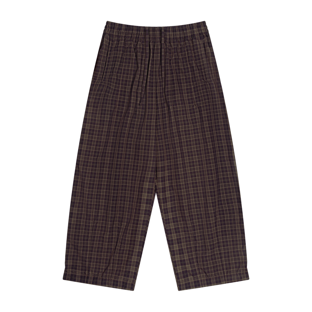 Unisex Plaid Wide Leg Pants in red plaid