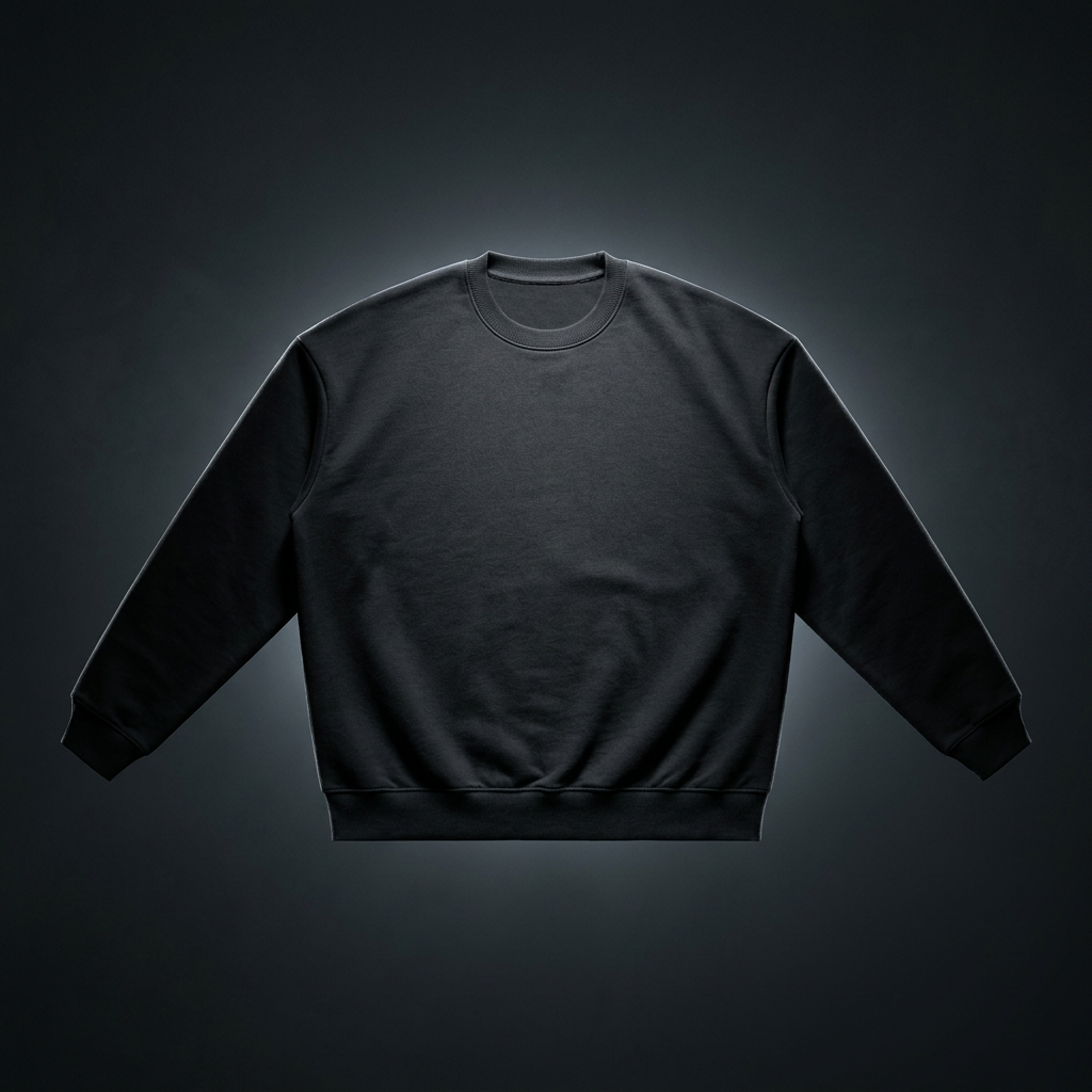 Unisex Polyester Drop Shoulder Crewneck Sweatshirt