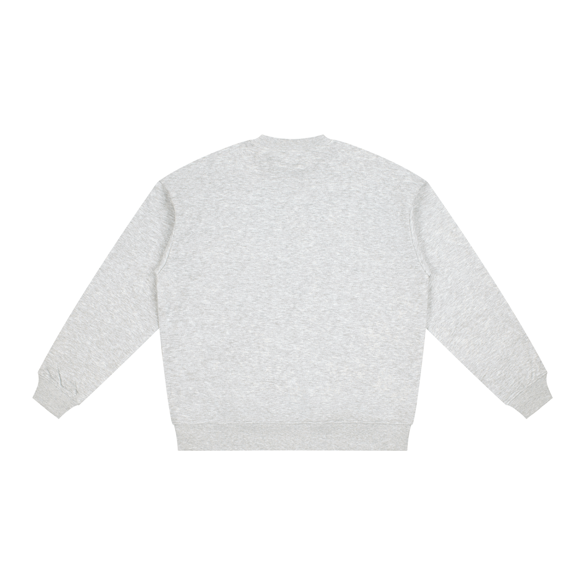 Unisex Polyester Drop Shoulder Crewneck Sweatshirt in flower gray, alternate angle