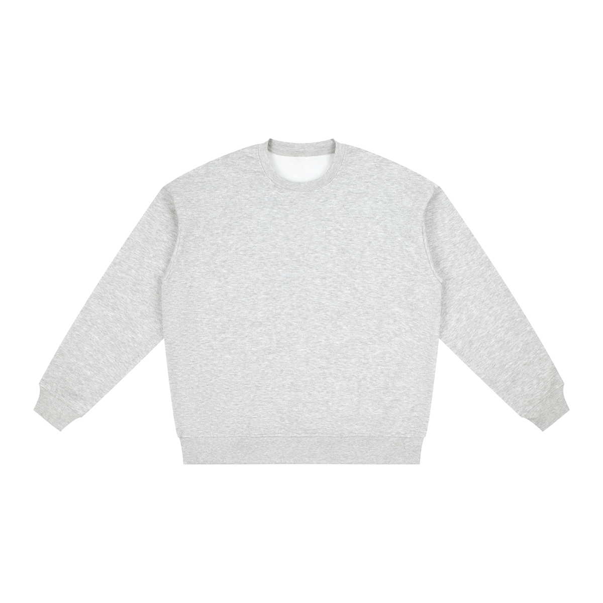 Unisex Polyester Drop Shoulder Crewneck Sweatshirt in flower gray