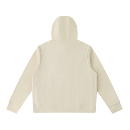 Unisex Pullover Hoodie in apricot, alternate angle