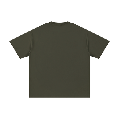 Unisex Pure Cotton T-Shirt in army green, alternate angle