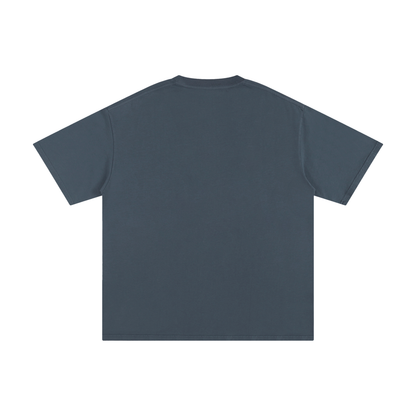 Unisex Pure Cotton T-Shirt in gray blue, alternate angle